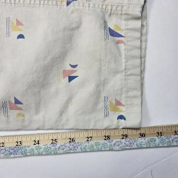 Wallace & Barnes Carpenter Canvas Double Knee AOP Geo Print Cream Tan Y2K 36x30 - Picture 9 of 10